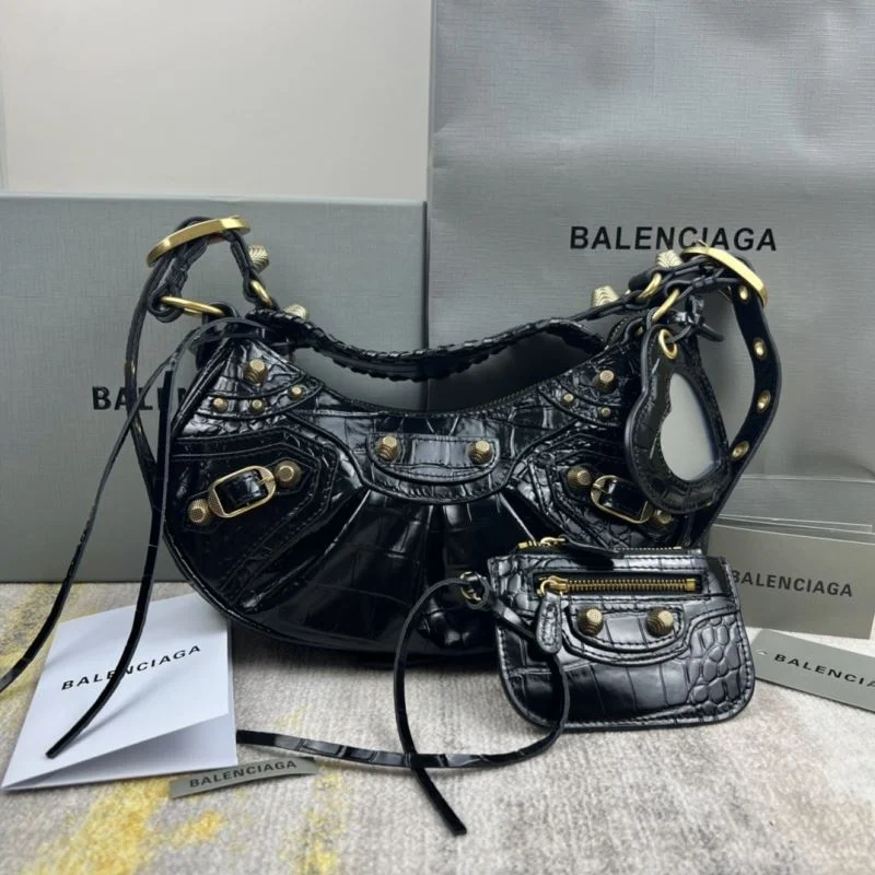 Balenciaga Le Cagole Mini Crocodile Half-Moon Bag GoAnywhere 38357