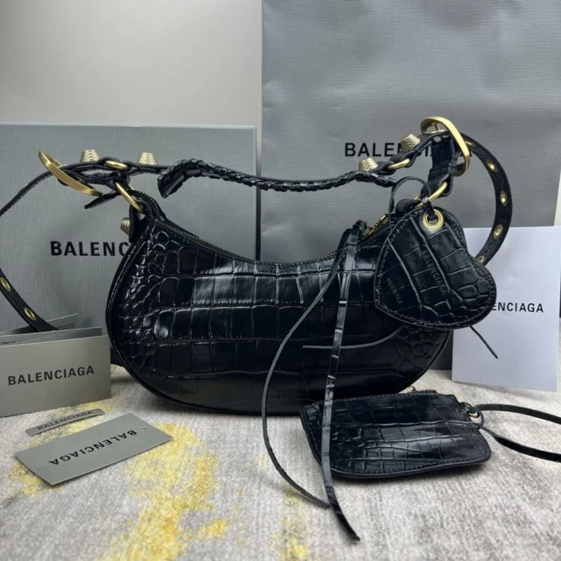 Balenciaga Le Cagole Mini Crocodile Half-Moon Bag GoAnywhere 38357