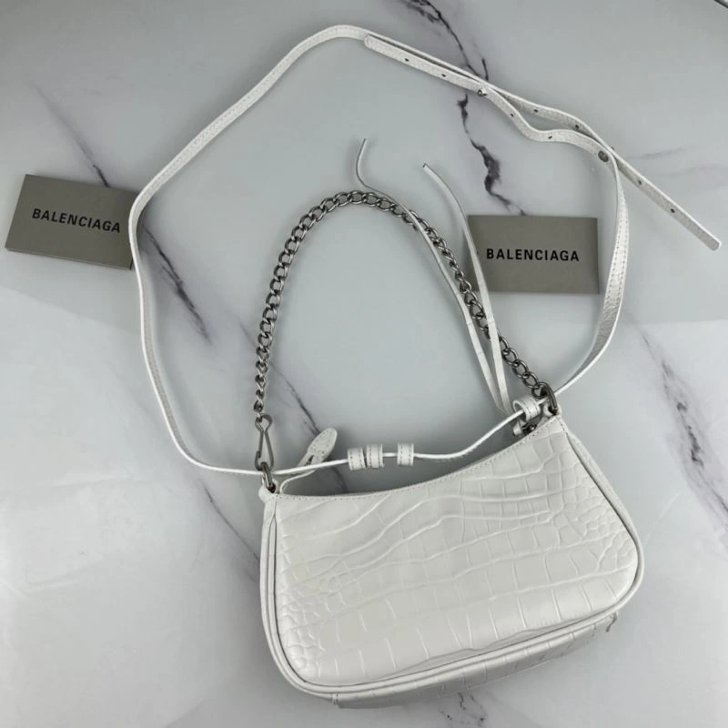 RelaxedFit Balenciaga Le Cagole Mini Crocodile Pattern Bag with Silver Buckle 78820