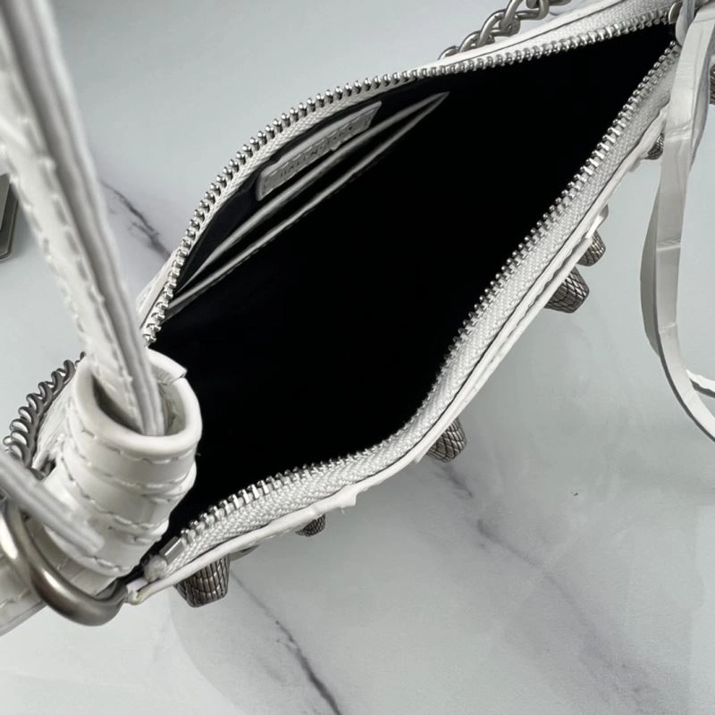 RelaxedFit Balenciaga Le Cagole Mini Crocodile Pattern Bag with Silver Buckle 78820