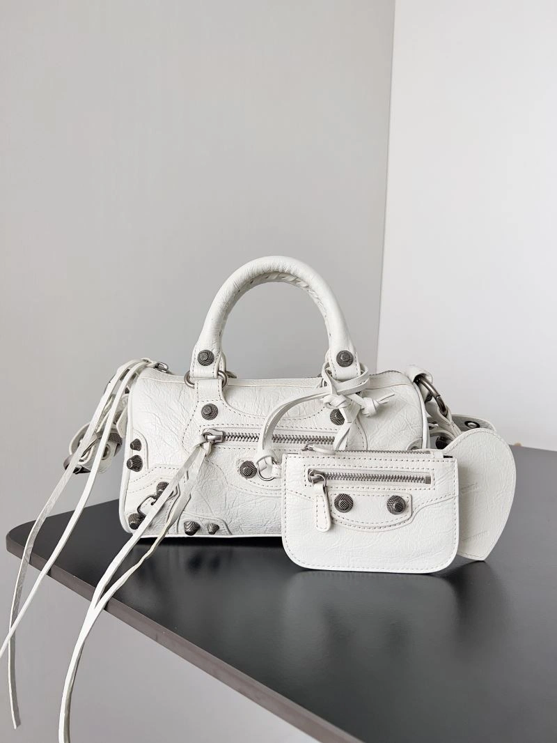 Balenciaga Le Cagole Mini Duffle Bag in Black Lambskin Leather Lightweight 78768
