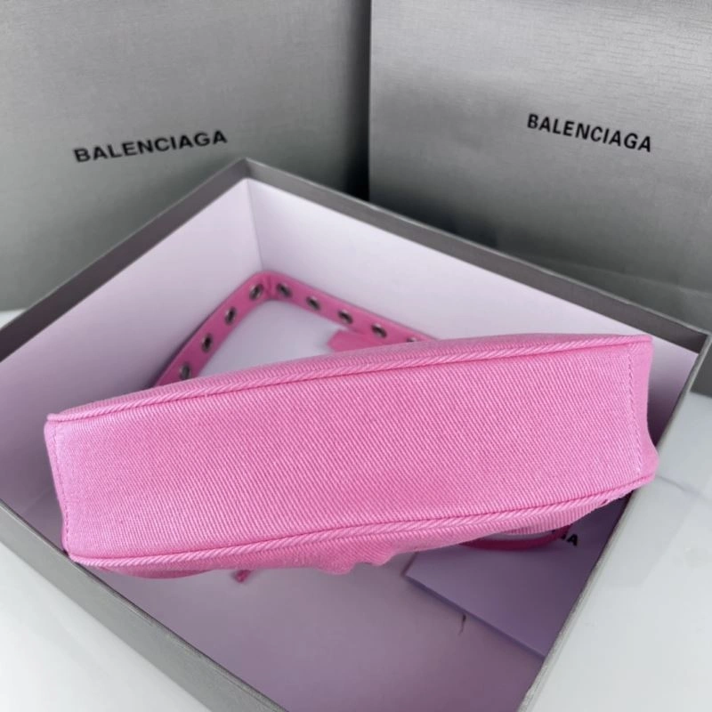 EasyCare Balenciaga Le Cagole Mini Rhinestone Denim Half-Moon Bag 78807