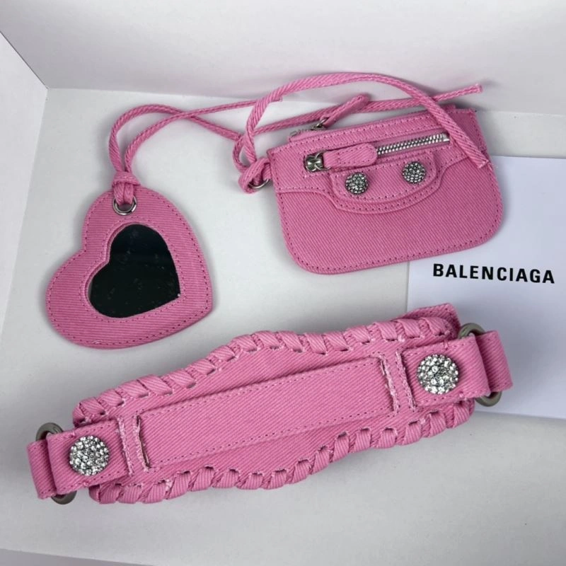 EasyCare Balenciaga Le Cagole Mini Rhinestone Denim Half-Moon Bag 78807