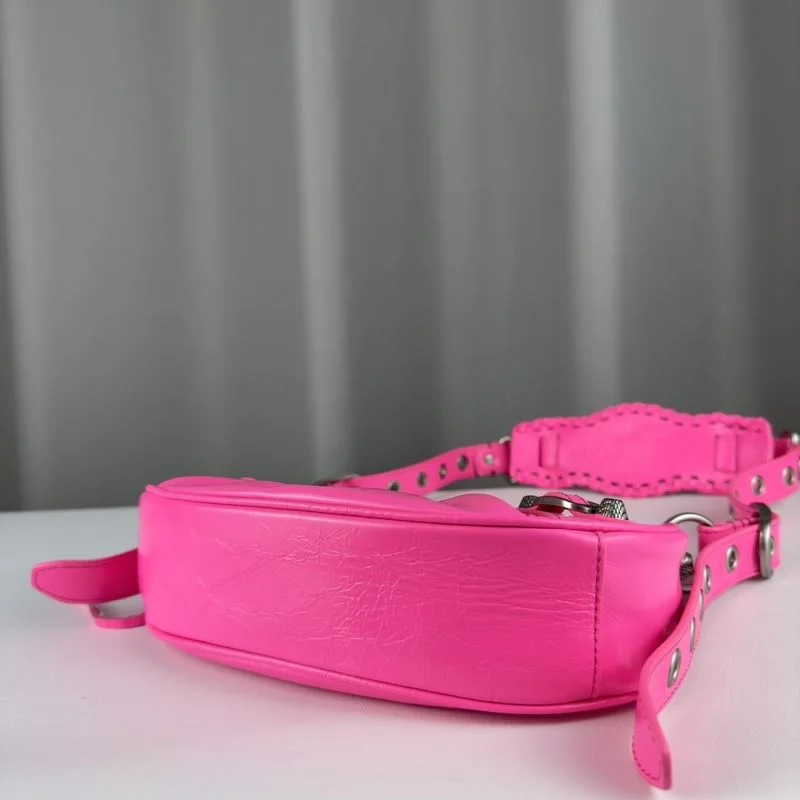 Balenciaga Le Cagole Pink Half-Moon Crossbody Bag Stretchable 38340