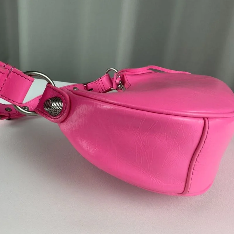 Balenciaga Le Cagole Pink Half-Moon Crossbody Bag Stretchable 38340