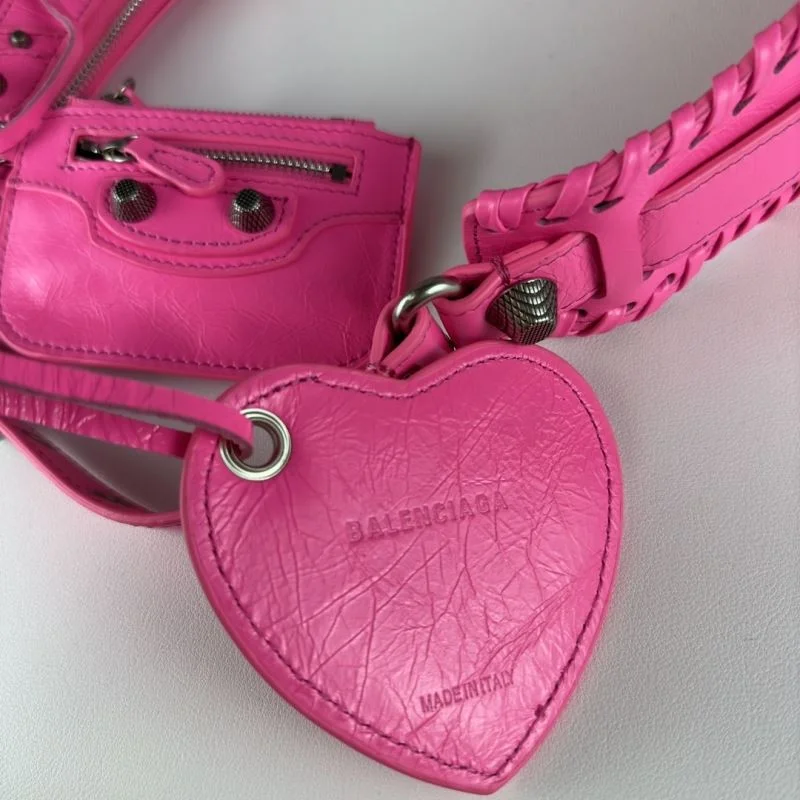 Balenciaga Le Cagole Pink Half-Moon Crossbody Bag Stretchable 38340