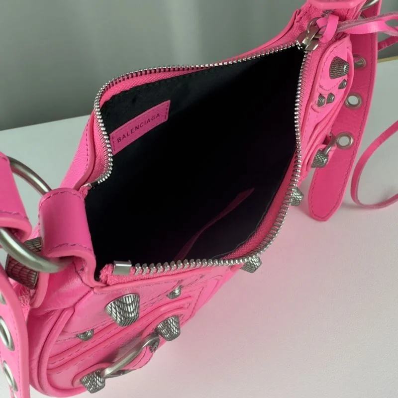 Balenciaga Le Cagole Pink Half-Moon Crossbody Bag Stretchable 38340