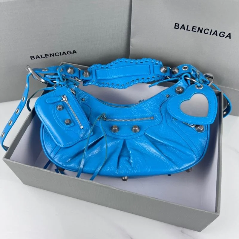 Balenciaga Le Cagole Retro Dumpling Bag in Light Blue RelaxedFit 38359