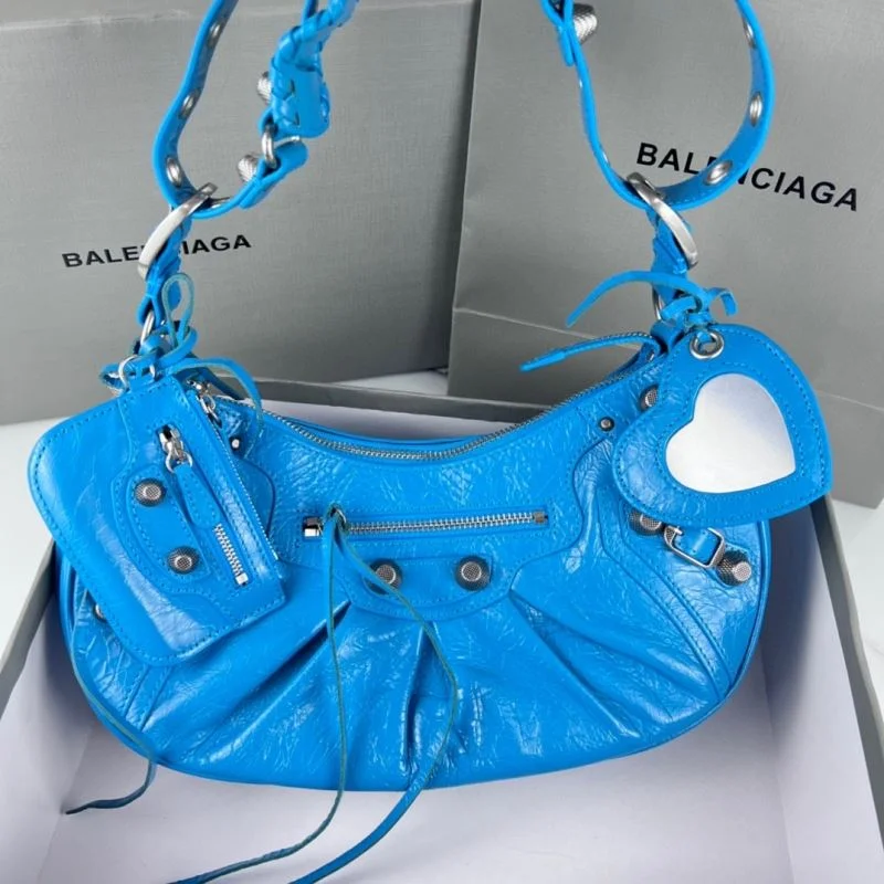Balenciaga Le Cagole Retro Dumpling Bag in Light Blue RelaxedFit 38359