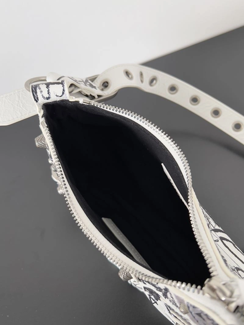 Neat Balenciaga Le Cagole Retro Half-Moon Studded Shoulder Bag 78822
