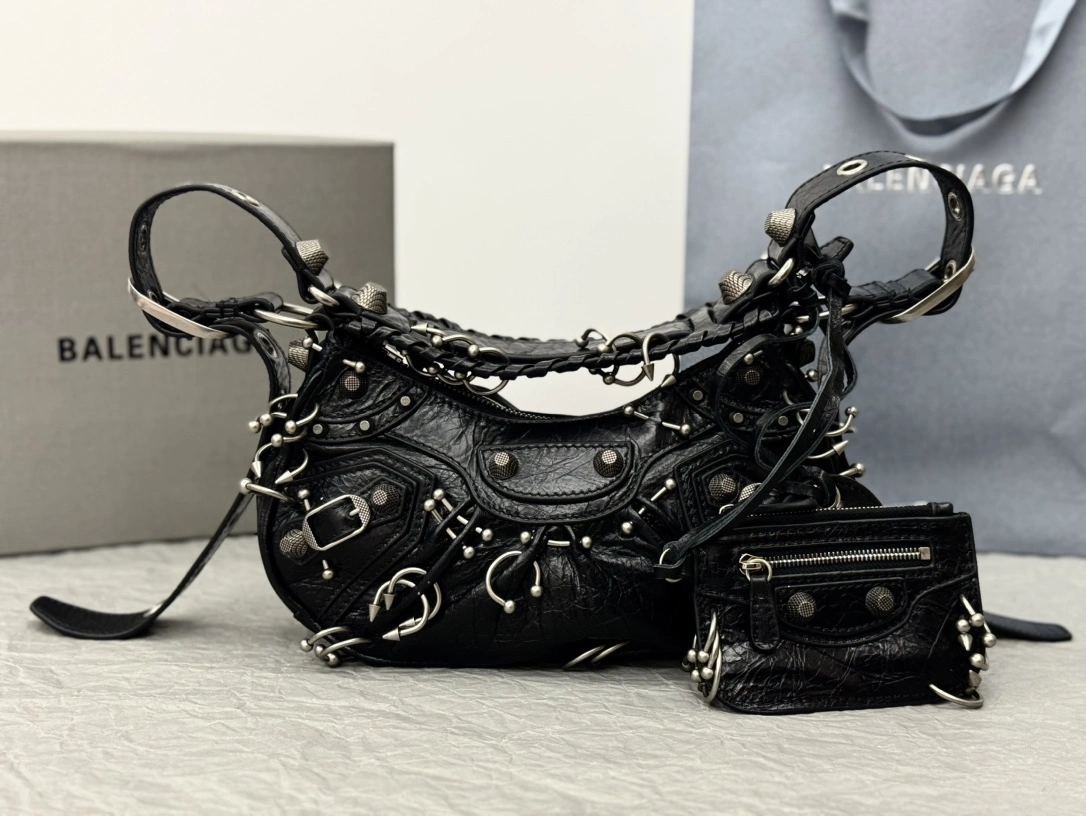 Balenciaga Le Cagole Studded Motorcycle Bag - Limited Edition Youthful 61080