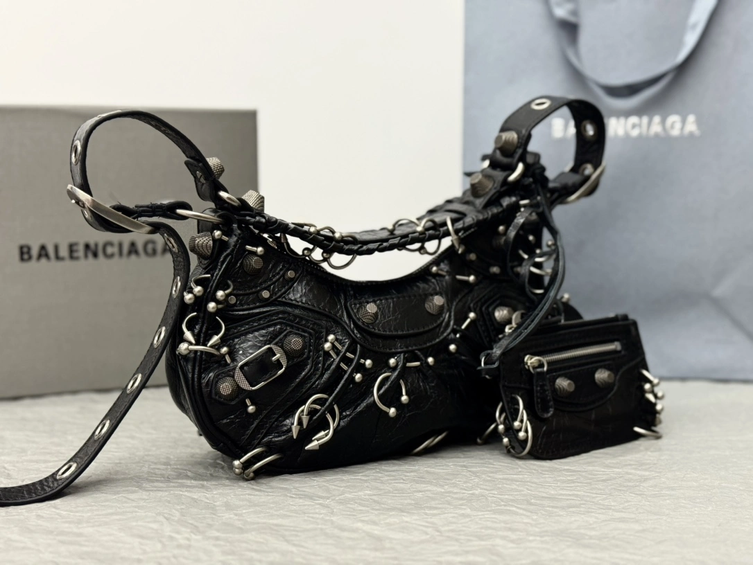 Balenciaga Le Cagole Studded Motorcycle Bag - Limited Edition Youthful 61080
