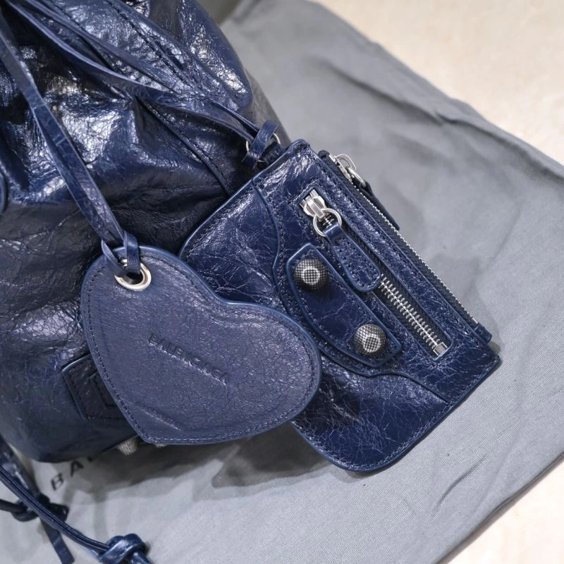 Balenciaga Le Cagoles Distressed Lambskin Bucket Bag with Mirror SportInspired 72680