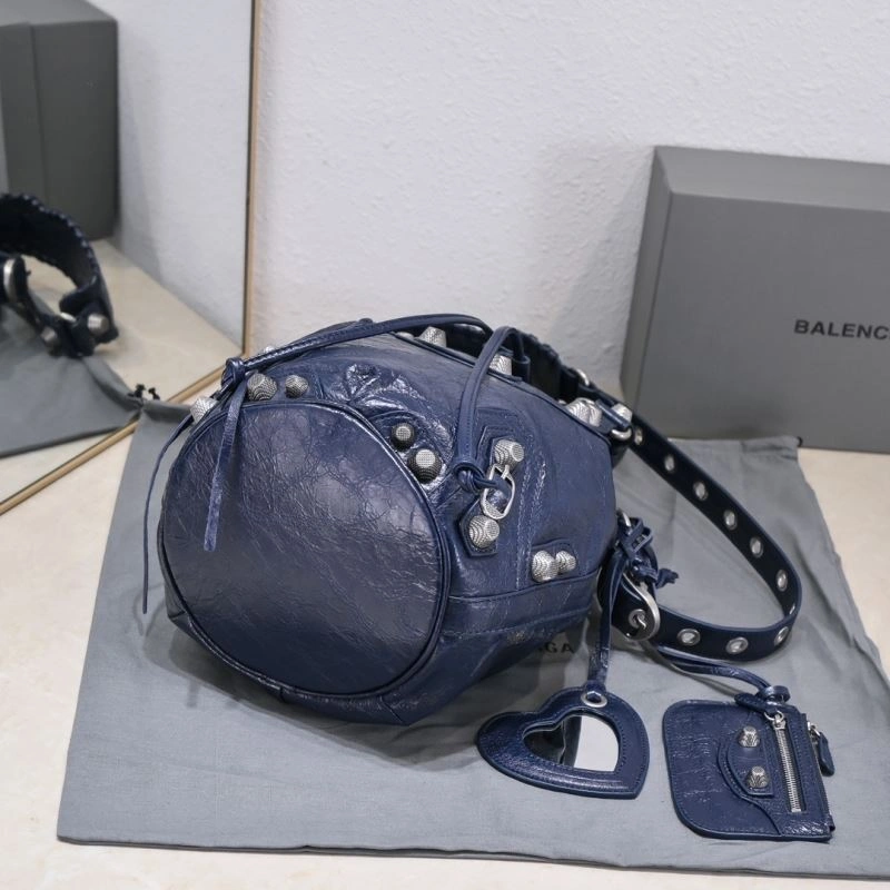 Balenciaga Le Cagoles Distressed Lambskin Bucket Bag with Mirror SportInspired 72680
