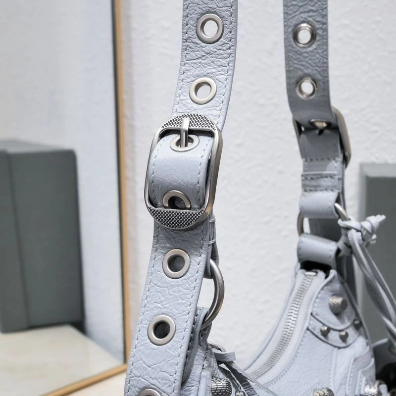 Fashionable Balenciaga Light Gray Crescent Bag - 26cm Size 72716