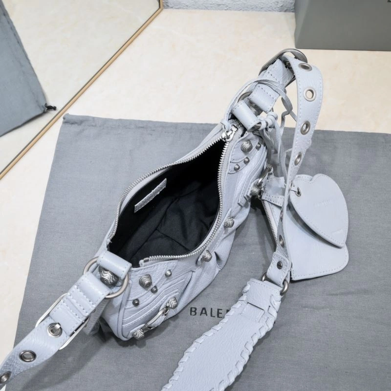Fashionable Balenciaga Light Gray Crescent Bag - 26cm Size 72716