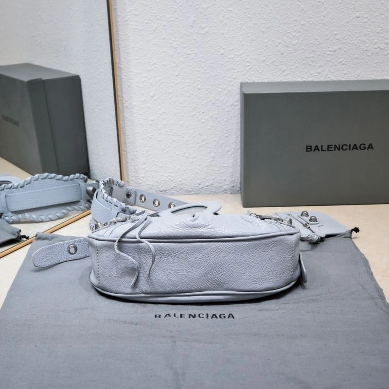 Fashionable Balenciaga Light Gray Crescent Bag - 26cm Size 72716