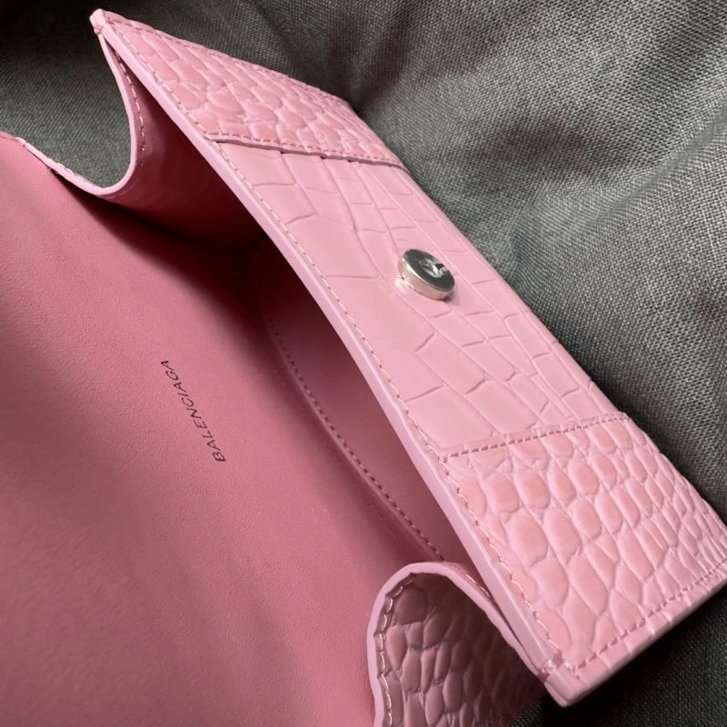 Balenciaga Light Pink Crocodile Hourglass XS Bag with Silver Buckle Comfortable 69994