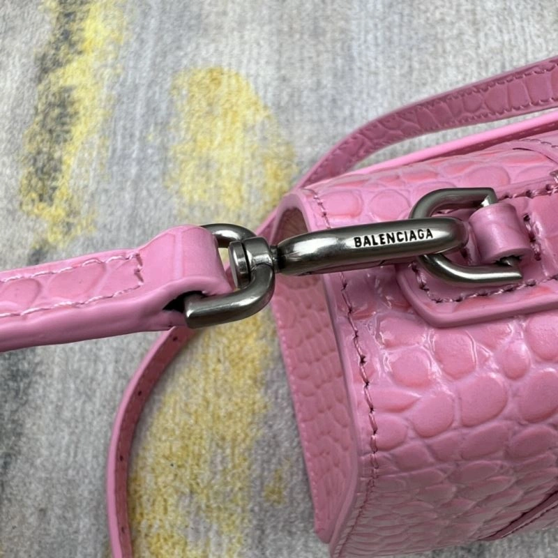 Trendsetting Balenciaga Light Pink Crocodile Pattern Balenciaga Hourglass Bag 78733