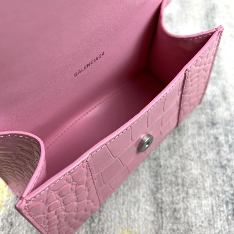 Balenciaga Light Pink Crocodile Pattern Balenciaga Hourglass Bag XS Premium 78723