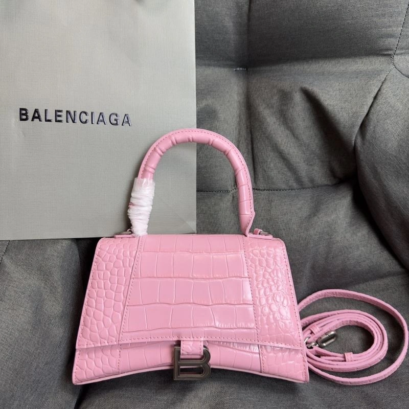 FastDry Balenciaga Light Pink Crocodile Pattern Hourglass Bag S Size 70037