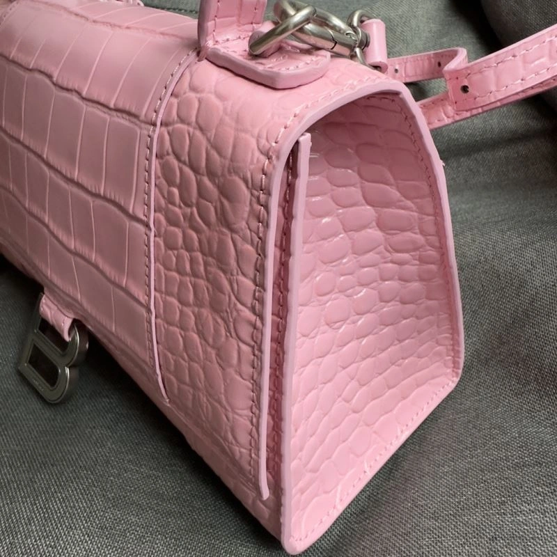 FastDry Balenciaga Light Pink Crocodile Pattern Hourglass Bag S Size 70037