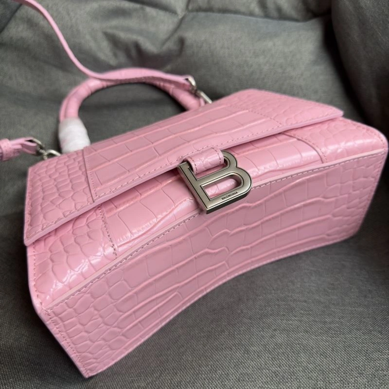 FastDry Balenciaga Light Pink Crocodile Pattern Hourglass Bag S Size 70037