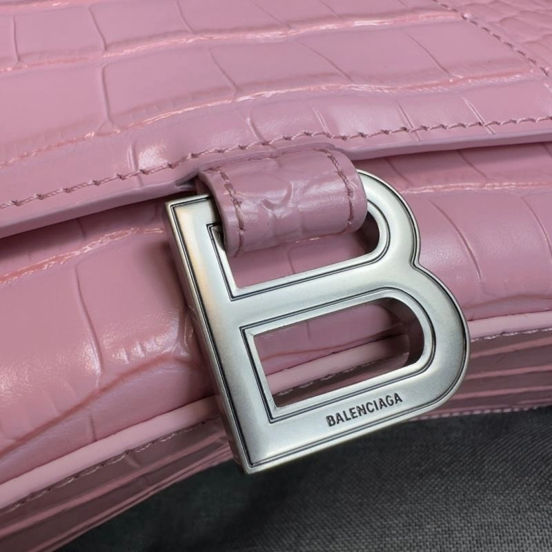 FastDry Balenciaga Light Pink Crocodile Pattern Hourglass Bag S Size 70037