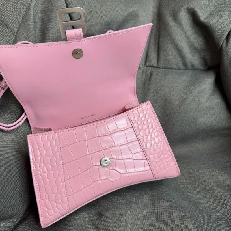 FastDry Balenciaga Light Pink Crocodile Pattern Hourglass Bag S Size 70037