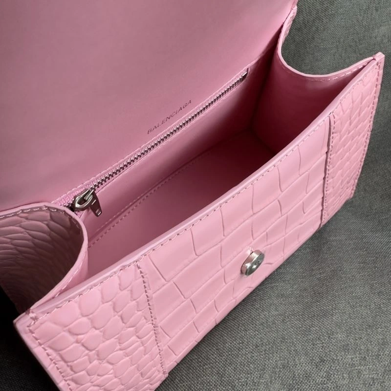 FastDry Balenciaga Light Pink Crocodile Pattern Hourglass Bag S Size 70037