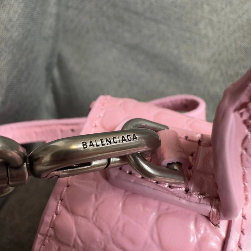 FastDry Balenciaga Light Pink Crocodile Pattern Hourglass Bag S Size 70037