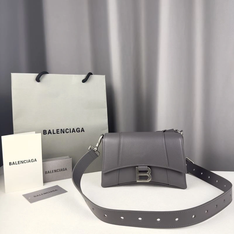 MultiPurpose Balenciaga Litchi Grey Hourglass Bag - Unisex  Curved Design 78637