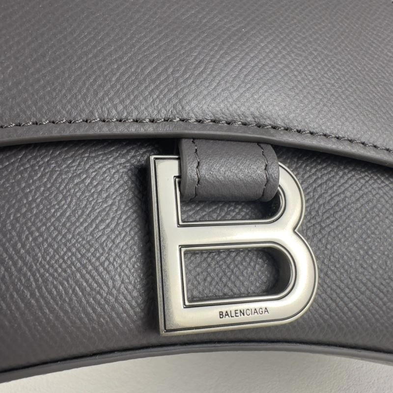 MultiPurpose Balenciaga Litchi Grey Hourglass Bag - Unisex  Curved Design 78637