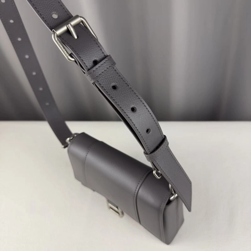 MultiPurpose Balenciaga Litchi Grey Hourglass Bag - Unisex  Curved Design 78637
