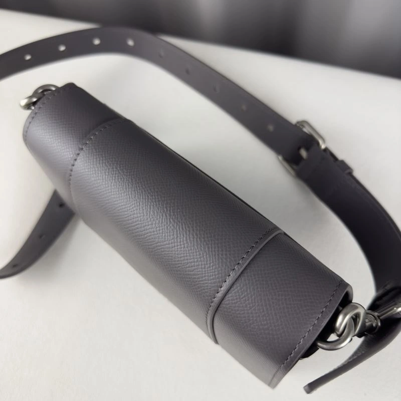 MultiPurpose Balenciaga Litchi Grey Hourglass Bag - Unisex  Curved Design 78637