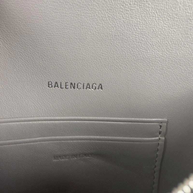 MultiPurpose Balenciaga Litchi Grey Hourglass Bag - Unisex  Curved Design 78637
