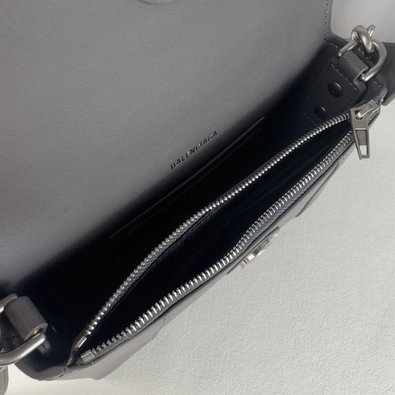 MultiPurpose Balenciaga Litchi Grey Hourglass Bag - Unisex  Curved Design 78637