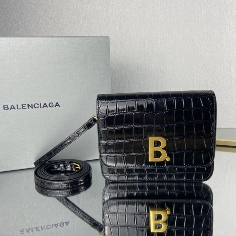 Balenciaga Luxe Crocodile-Embossed Big B Tofu Bag Chic 78323