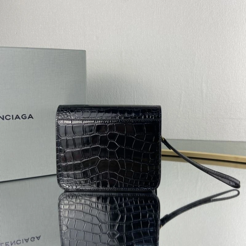 Balenciaga Luxe Crocodile-Embossed Big B Tofu Bag Chic 78323