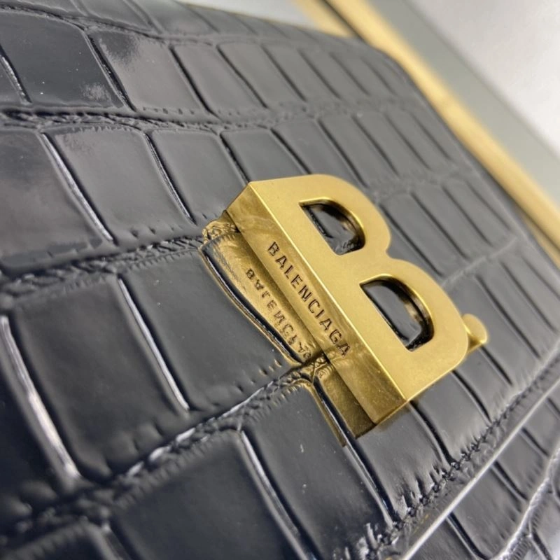 Balenciaga Luxe Crocodile-Embossed Big B Tofu Bag Chic 78323