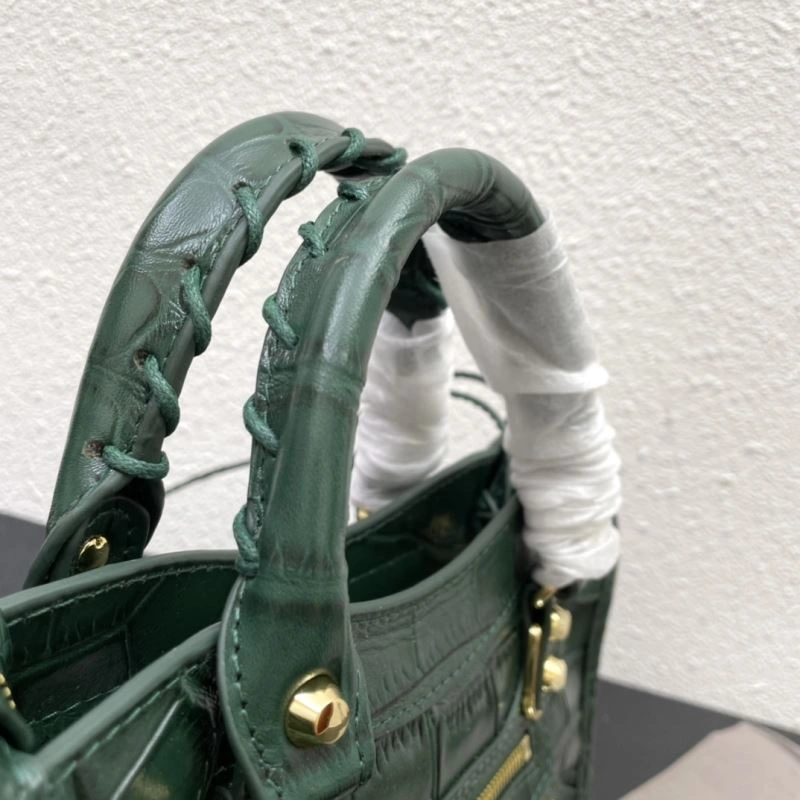 SunProtective Balenciaga Luxe Crocodile Leather Motorcycle Bag with Gold Accents 72639