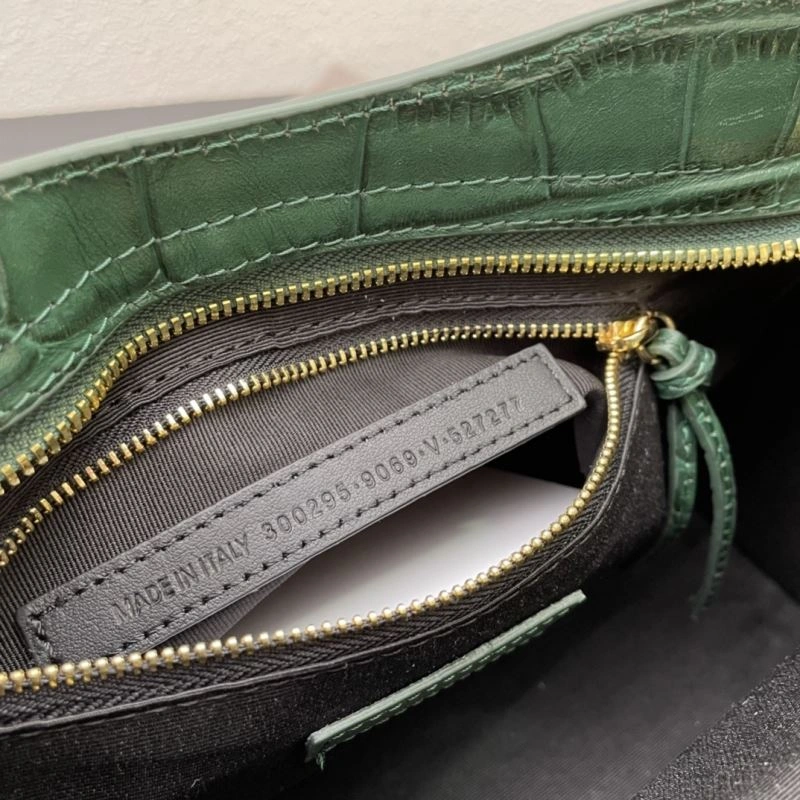 Balenciaga Luxe Crocodile Motorcycle Bag with Gold Accents Bright 72632