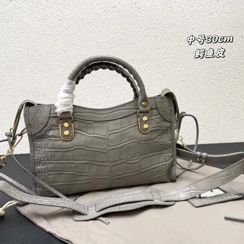 Balenciaga Luxe Crocodile Motorcycle Bag with Gold Accents WellDesigned 72626