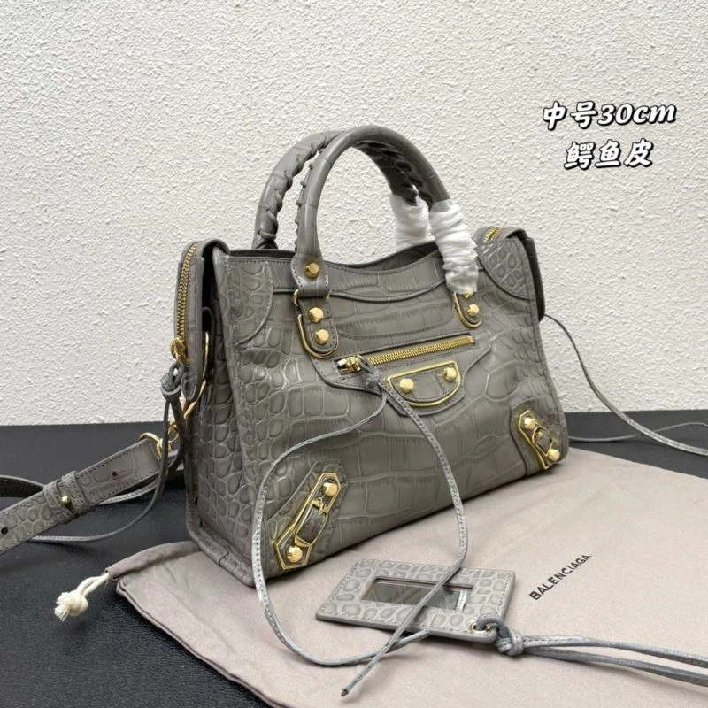 Balenciaga Luxe Crocodile Motorcycle Bag with Gold Accents WellDesigned 72626
