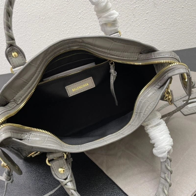 Balenciaga Luxe Crocodile Motorcycle Bag with Gold Accents WellDesigned 72626