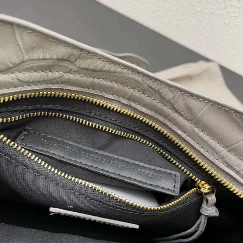 Balenciaga Luxe Crocodile Motorcycle Bag with Gold Accents WellDesigned 72626