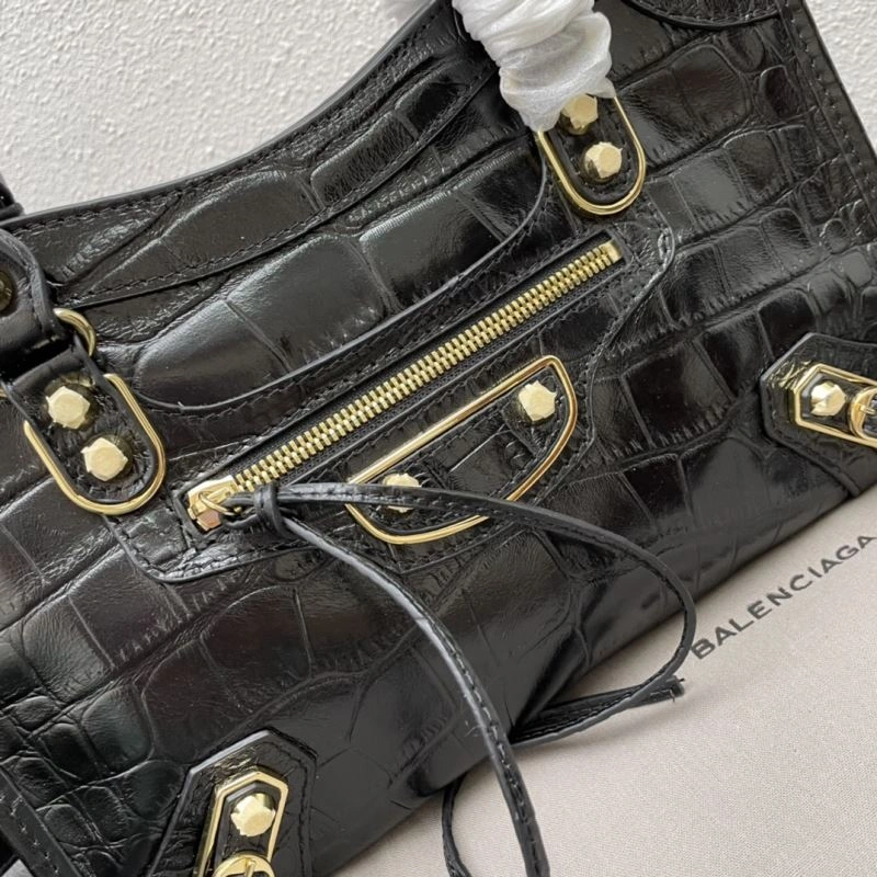 Balenciaga Luxe Crocodile Motorcycle Bag with Golden Accents Seasonal 72625