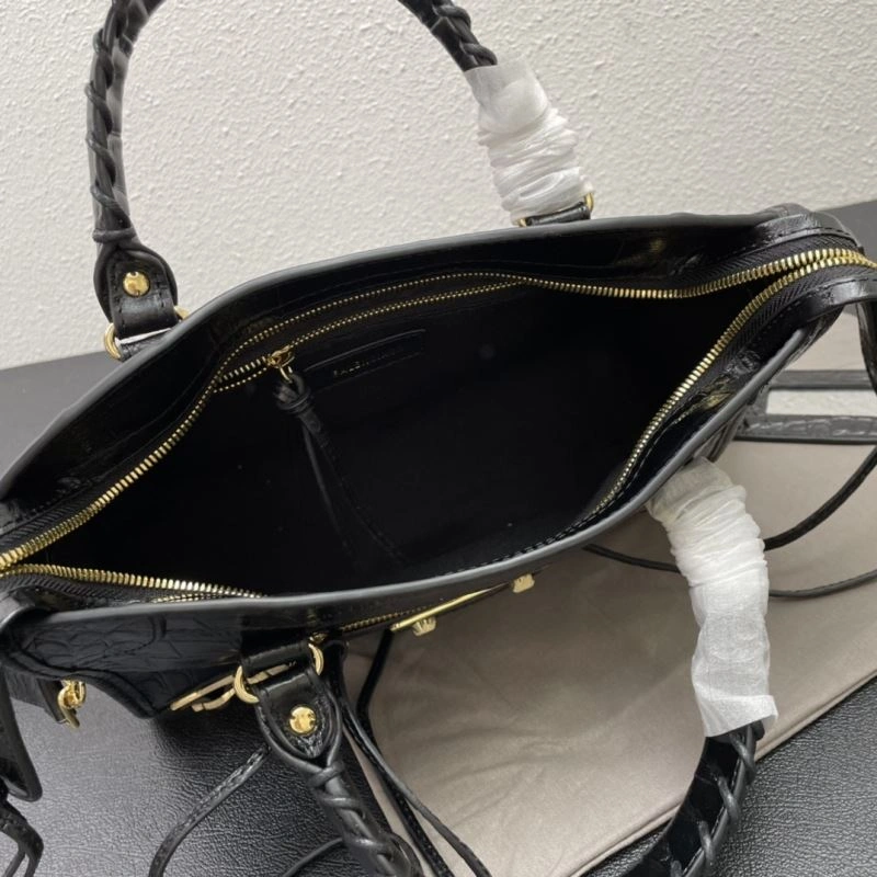 Balenciaga Luxe Crocodile Motorcycle Bag with Golden Accents Seasonal 72625