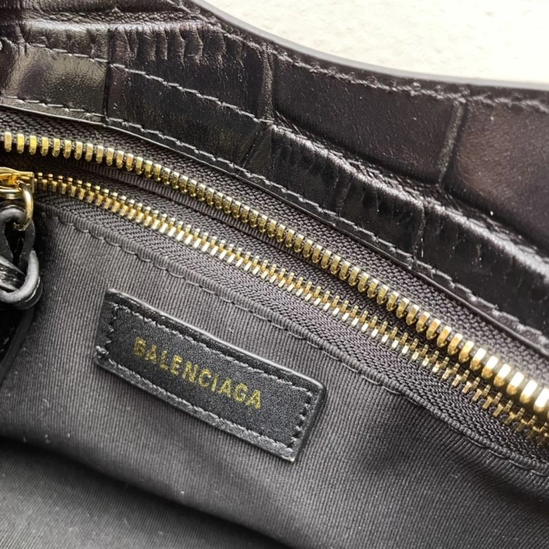 Balenciaga Luxury Crocodile Motorcycle Bag with Gold Hardware Chic 72645