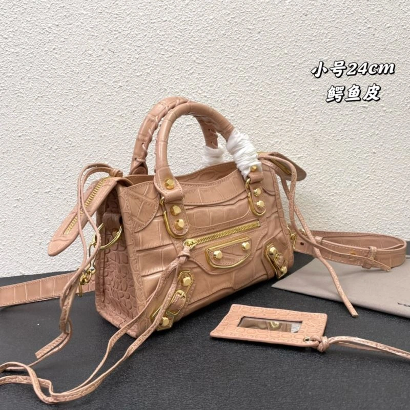 Seasonal Balenciaga Luxury Crocodile Pattern Motorcycle Bag with Tassel 72671